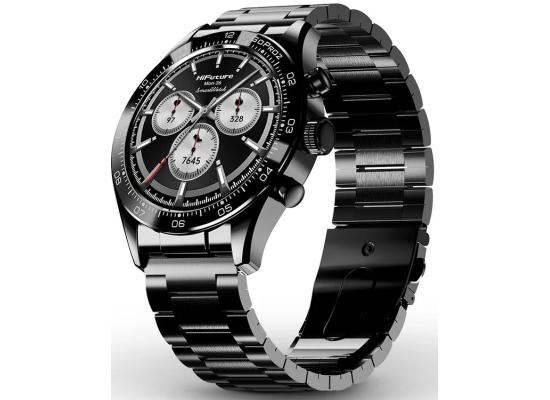 HiFuture Go Pro 2 Smart Watch, Stainless Steel, 1.32"-inch AMOLED Display, Powered by Dual Core Processor & Syntra AI, IP68 Waterproof, 24/7 True heart rate & Blood Oxygen Sensor (the Sixth Generation), up to 10 days daily use - Black